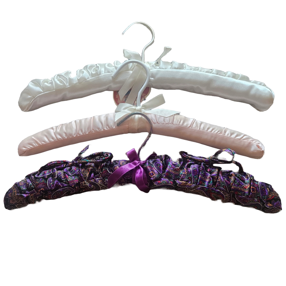 Vintage Satin and Paisley Padded Hangers Set Of 3